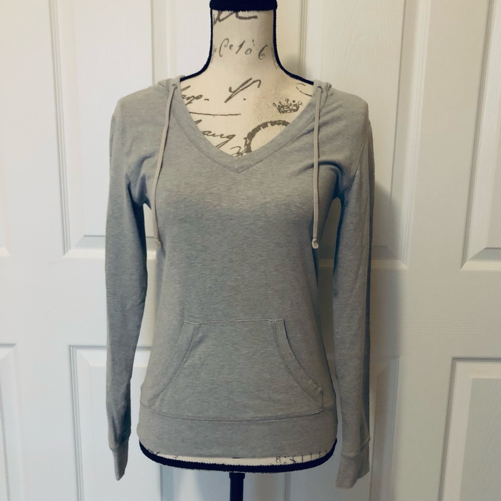 Classic Gray Women's V-Neck Hoodie